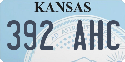 KS license plate 392AHC