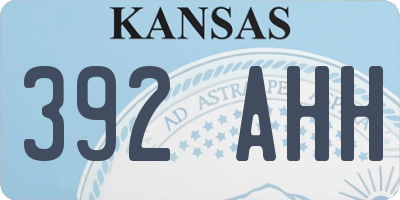 KS license plate 392AHH