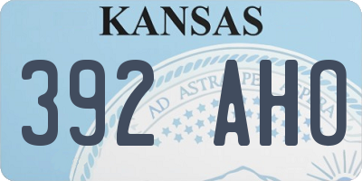 KS license plate 392AHO