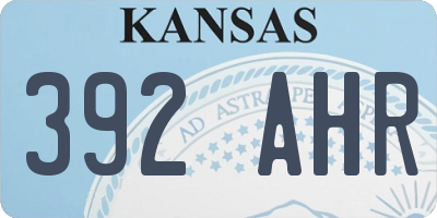 KS license plate 392AHR