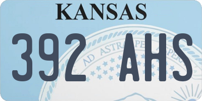 KS license plate 392AHS