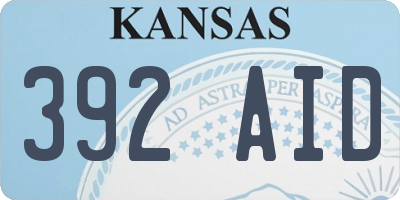 KS license plate 392AID