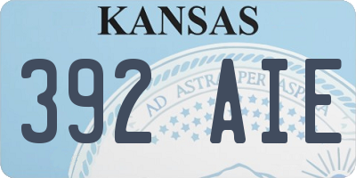KS license plate 392AIE