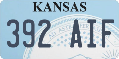 KS license plate 392AIF