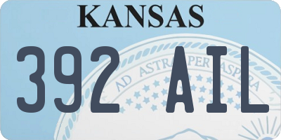 KS license plate 392AIL
