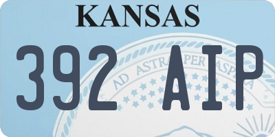 KS license plate 392AIP