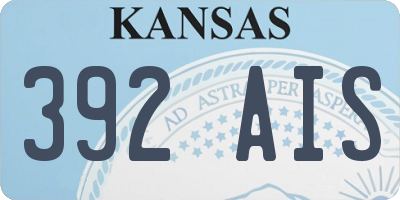 KS license plate 392AIS