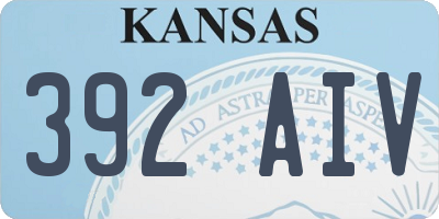 KS license plate 392AIV
