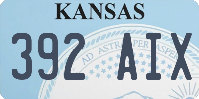 KS license plate 392AIX