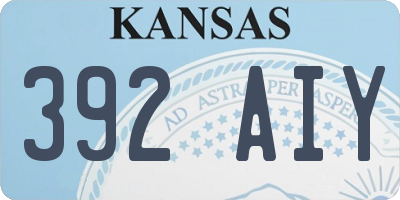 KS license plate 392AIY