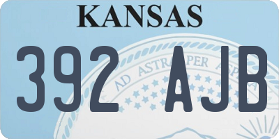 KS license plate 392AJB