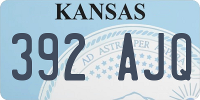 KS license plate 392AJQ