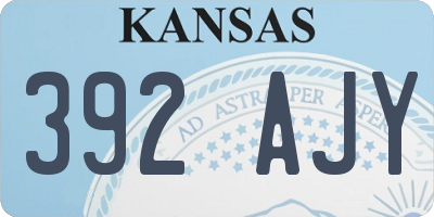 KS license plate 392AJY