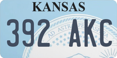 KS license plate 392AKC