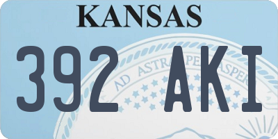 KS license plate 392AKI