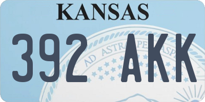 KS license plate 392AKK