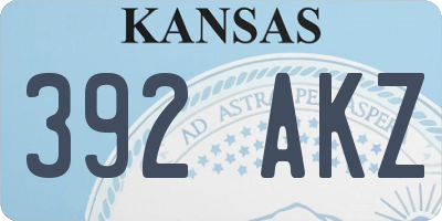 KS license plate 392AKZ