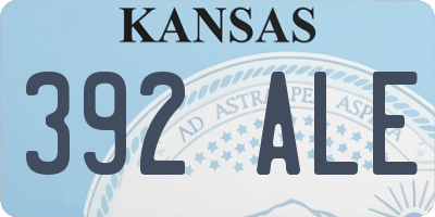 KS license plate 392ALE