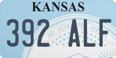 KS license plate 392ALF