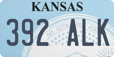 KS license plate 392ALK