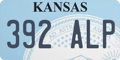 KS license plate 392ALP
