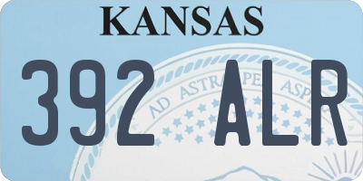 KS license plate 392ALR