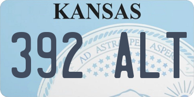 KS license plate 392ALT