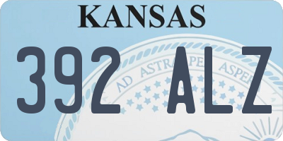 KS license plate 392ALZ