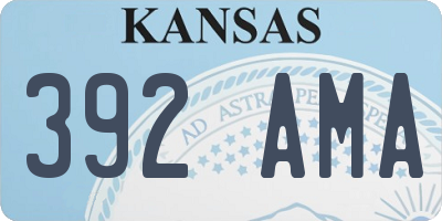 KS license plate 392AMA