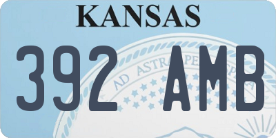 KS license plate 392AMB
