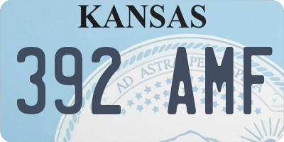 KS license plate 392AMF