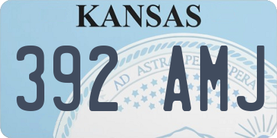 KS license plate 392AMJ