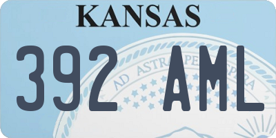 KS license plate 392AML