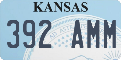 KS license plate 392AMM
