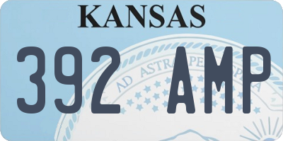 KS license plate 392AMP