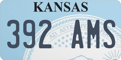 KS license plate 392AMS