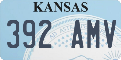 KS license plate 392AMV
