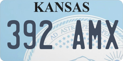 KS license plate 392AMX