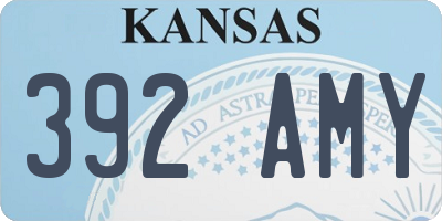 KS license plate 392AMY
