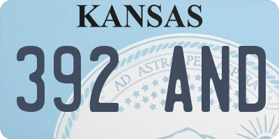 KS license plate 392AND