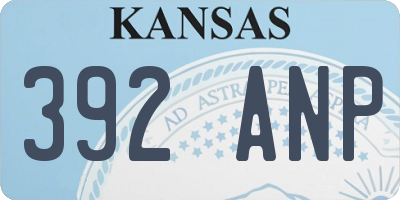 KS license plate 392ANP