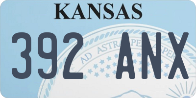 KS license plate 392ANX