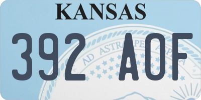 KS license plate 392AOF