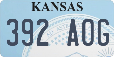 KS license plate 392AOG