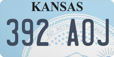 KS license plate 392AOJ