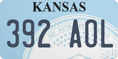 KS license plate 392AOL