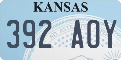 KS license plate 392AOY