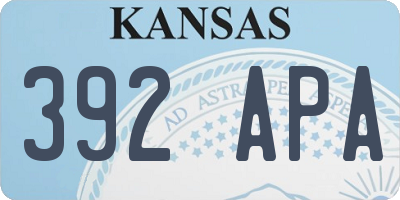 KS license plate 392APA