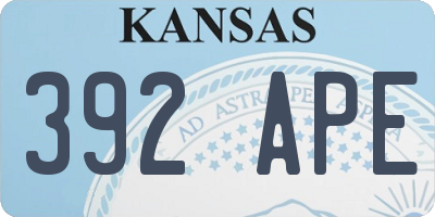 KS license plate 392APE