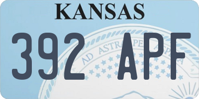 KS license plate 392APF